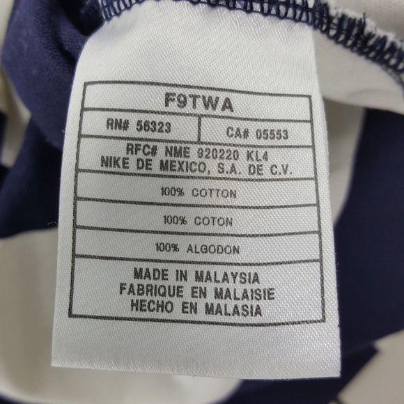 Nike Golf Shirt Dark Blue & White Striped - Picture 6 of 7